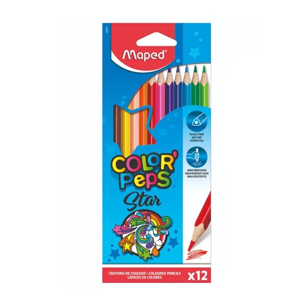 12 Crayons de couleur Maped  Color'peps Strong- Très résistants