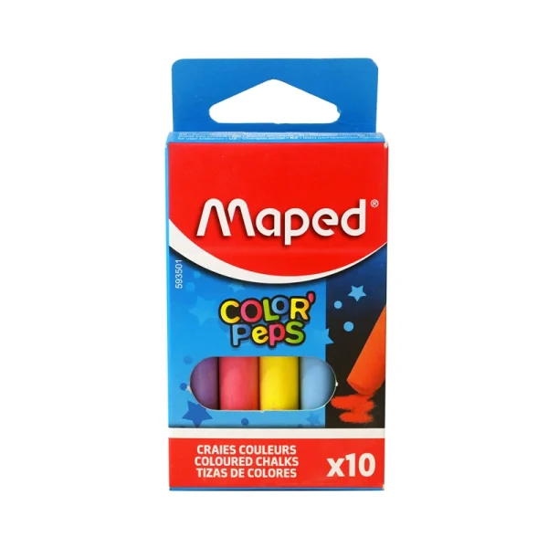 Boite de 10 Craie Couleurs MAPED - Qualité supérieure