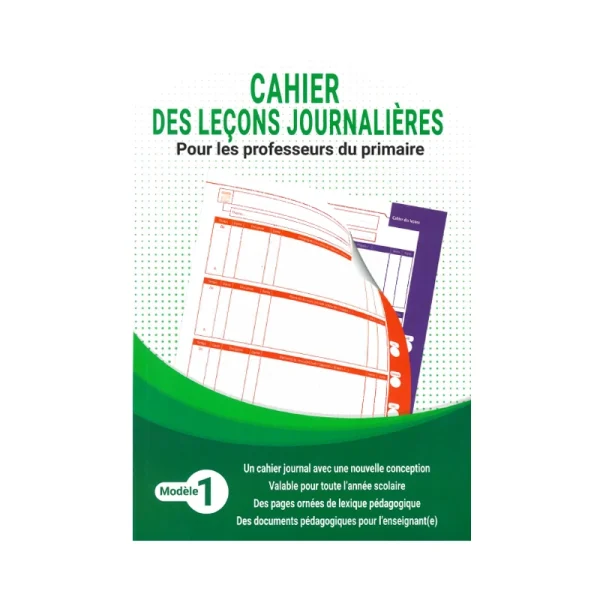 Cahier des leçons journalières pour les professeurs du primaire ( Modèle 1 )