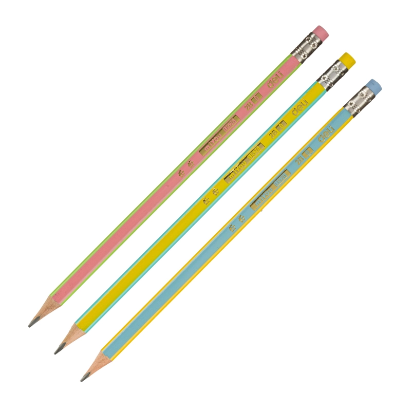 Crayon-graphite-2B-Deli-EU52600-Multicolore.webp Crayon graphite 2B - Deli EU52600 - Multicolore – Image 1