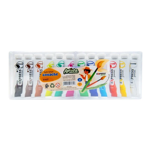 Gouaches 12 couleurs en plastique EXPRESS