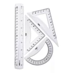 Kit de traçage Deli  - 2 Equerres + Rapporteur + Règle 20 cm – Image 2