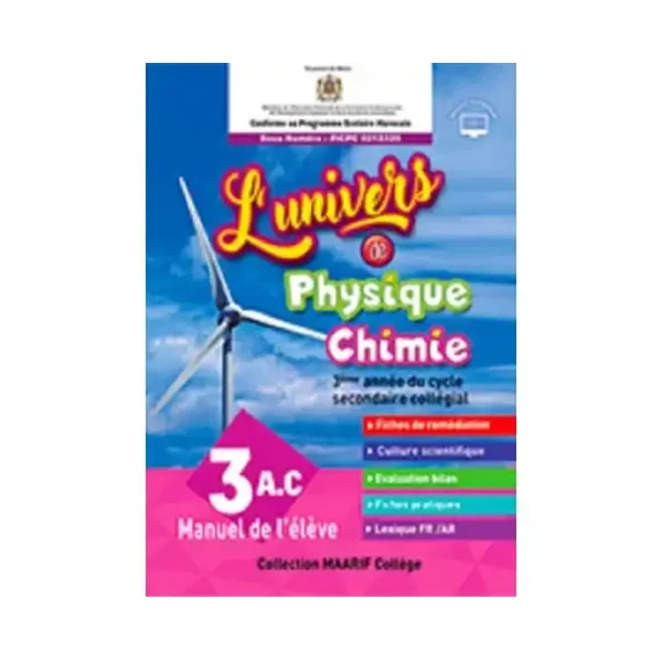L'univers de physique-Chimie 3AC - Manuel de l'élève