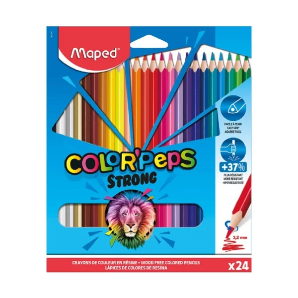Maped Boîte de 24 Crayons color'peps Strong 18cm
