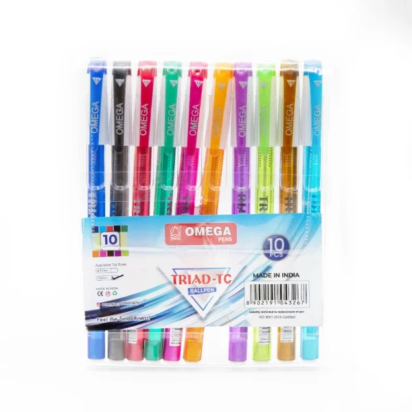 Pochette de 10 Stylos Couleurs 1mm OMEGA-PENS