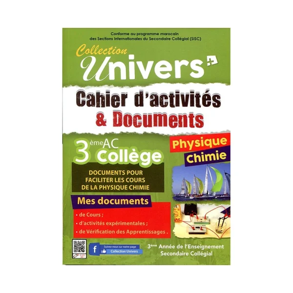 Univers Physique-chimie 3AC cahier d'activités et documents