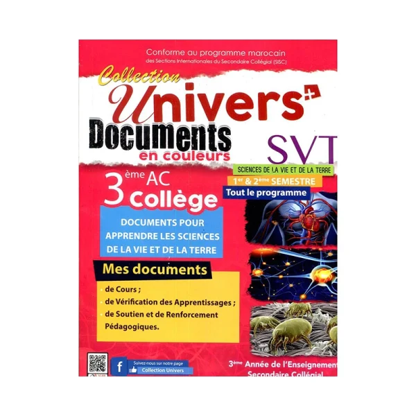 Univers Plus SVT 3AC Document - 1re et 2e Semestre