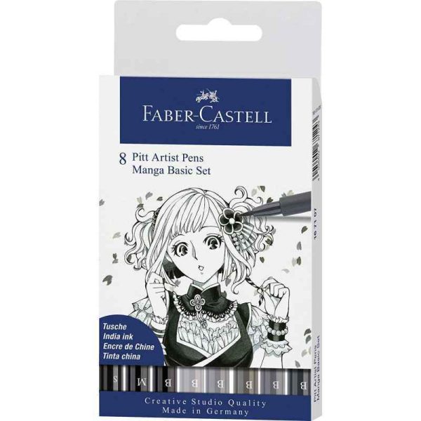 FABER-CASTELL 167107 FEUTRE PITT ARTIST PEN MANGA ÉTUI DE 8